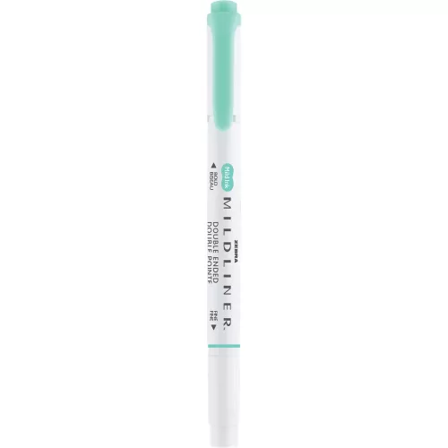 Szövegkiemelő 1,0/3,5 mm, kétvégű, Zebra Mildliner Fluorescent, türkiz
