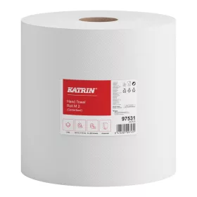   Kéztörlő 2 rétegű belsőmagos tekercses átmérő: 20 cm 600 lap/150 m/tekercs 6 tekercs/csomag S Katrin_97531 fehér