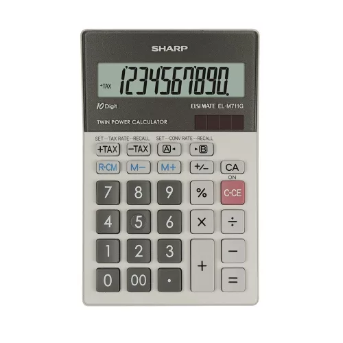 Számológép asztali 10 számjegyes Sharp ELM711PGGY fehér