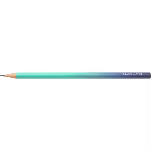 Grafitceruza B, háromszögletű színátmenetes Faber-Castell türkiz-kék test