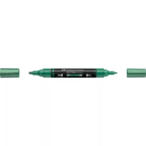 Akril marker kétvégű MULTIMARK 295 Faber-Castell metál zöld
