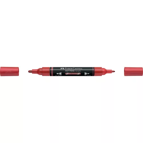 Akril marker kétvégű MULTIMARK 296 Faber-Castell metál piros