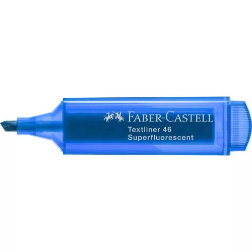 Szövegkiemelő 1-5mm vágott hegyű Faber-Castell 46 fluoreszkáló kék 
