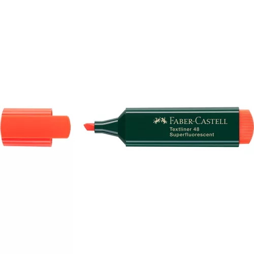 Szövegkiemelő 1-5mm vágott hegyű Faber-Castell 48 fluoreszkáló narancs 