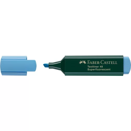Szövegkiemelő 1-5mm vágott hegyű Faber-Castell 48 fluoreszkáló kék 