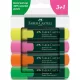 Szövegkiemelő készlet 1-5mm vágott papír dobozban Faber-Castell 48 fluoreszkáló sárga,rózsaszín,narancs,zöld 4klf. szín