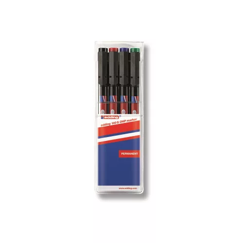 Alkoholos marker készlet, 0,3mm, 140S OHP Edding, 4 klf. szín