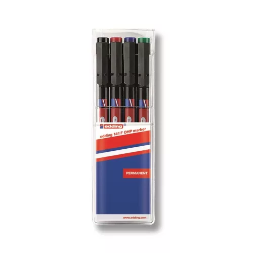 Alkoholos marker készlet 0,6mm, 141F OHP Edding 4 klf. szín