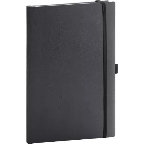 Klasszikus notesz Balacron borítással black, vonalas, 15x21cm, Presco