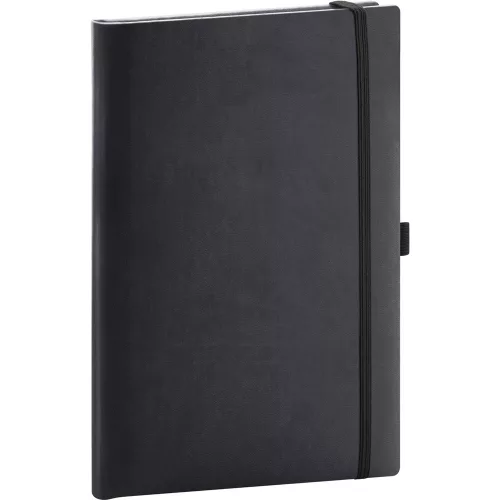 Klasszikus notesz Aprint borítással black, vonalas, 15x21cm, Presco
