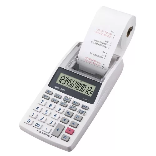 Számológép asztali szalagos 12 számjegyes Sharp EL-1611V