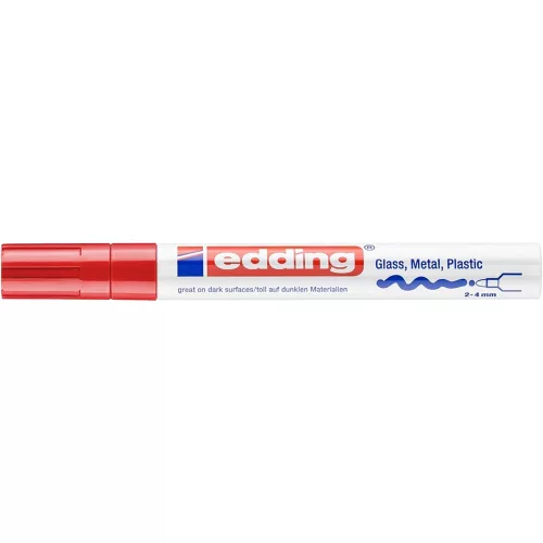 Lakkmarker 2-4mm, kerek Edding 750 piros