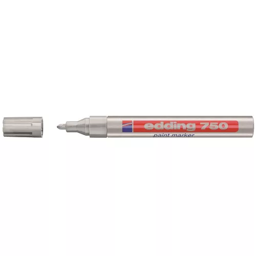 Lakkmarker 2-4mm, kerek Edding 750 ezüst