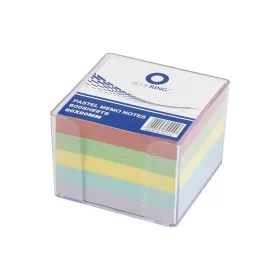   Kockatömb 8x8x6,5cm, ragasztás nélküli, transzparens tartóban színes pasztell 8x8x6,5cm, Bluering®