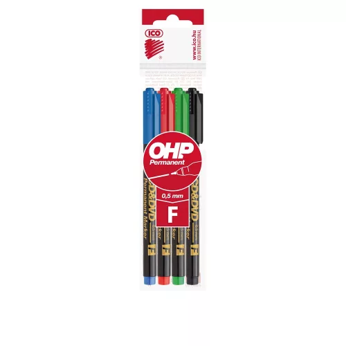 Alkoholos marker készlet, 0,5mm, CD/DVD F Ico, 4 klf.szín