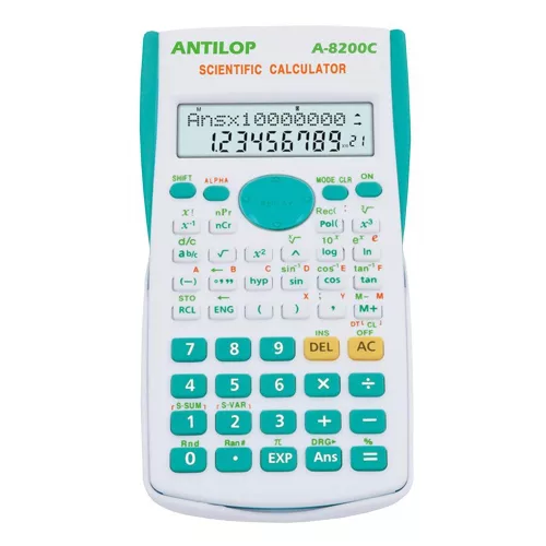 Számológép tudományos 240 funkciós türkiz kék Antilop A-8200C