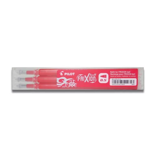 Rollertoll betét golyóméret 0,5mm, 3 db/csom Pilot Frixion Ball, írásszín piros
