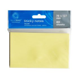   Jegyzettömb öntapadó, 76x127mm, 80lap, Bluering® , sárga