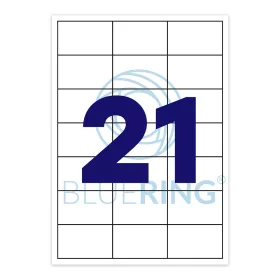   Etikett címke, 63,5x38,1mm, 100 lap, 21 címke/lap Bluering®