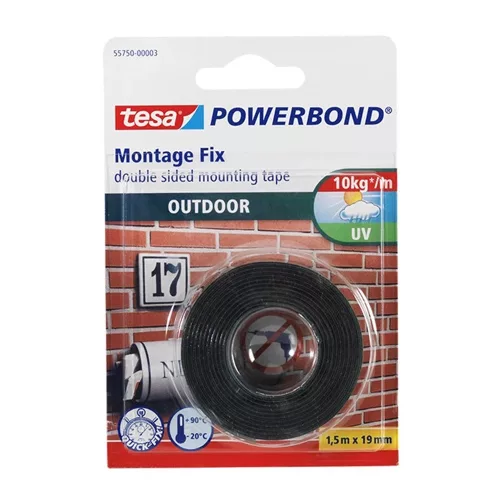 Ragasztószalag, rögzítőszalag, 19mmx1,5m UV álló Power Tesa
