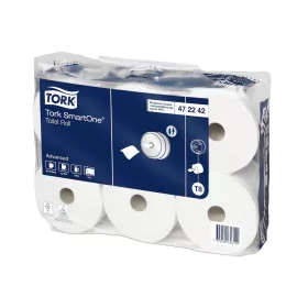   Toalettpapír 2 rétegű közületi laponkénti adagolású 1150 lap/207m/tekercs6 tekercs/csomag Smart One®Tork_472242 fehér T8