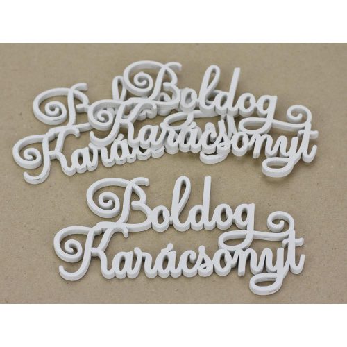 Boldog Karácsonyt felirat elegáns arany 15cm 3db/csomag