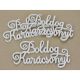 Boldog Karácsonyt felirat elegáns arany 15cm 3db/csomag