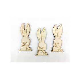 Natúr fa - Nagyfülű nyuszi 8cm 3db/csomag
