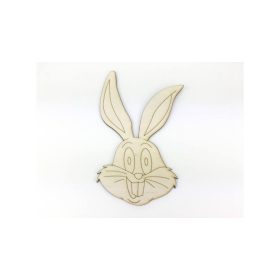 Natúr fa - Hosszúfülű nyuszi fej koszorúra 20cm