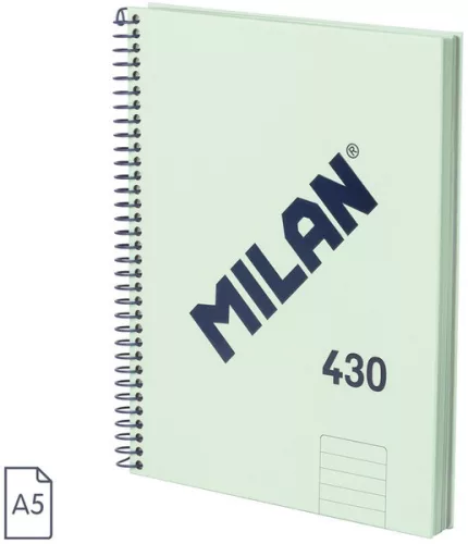 Spirálfüzet A/5 80 lapos, vonalas Milan "1918 Series" zöld|Zöld, vonalas, 80 lapos, 57152E80SNCGR