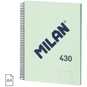   Spirálfüzet A/4 80 lapos, sima Milan "1918 Series" zöld|Zöld, sima, 80 lapos, 57141E80GR