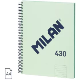   Spirálfüzet A/4 80 lapos, vonalas Milan "1918 Series" zöld|Zöld, Vonalas, 80 lapos