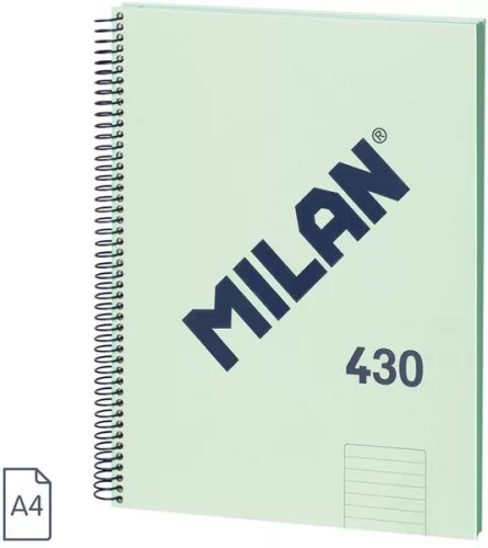 Spirálfüzet A/4 80 lapos, vonalas Milan "1918 Series" zöld|Zöld, Vonalas, 80 lapos