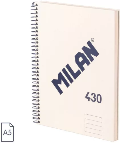 Spirálfüzet A/5 80 lapos, vonalas Milan "1918 Series" bézs|Bézs, vonalas, 80 lapos, 57152E80SNCBG