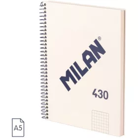   Spirálfüzet A/5 80 lapos, négyzetrácsos Milan "1918 Series" bézs|Bézs, négyzetr., 80 lapos, 57153E80SNCBG