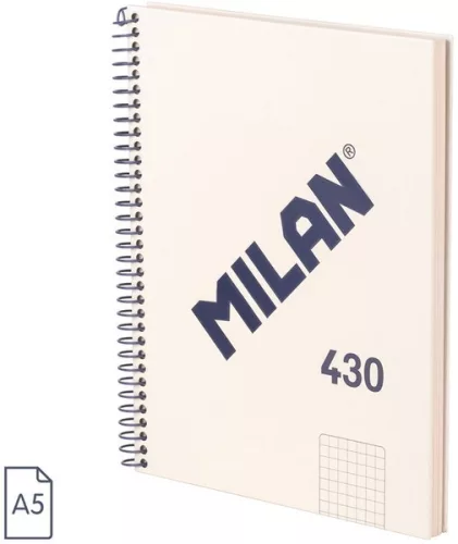 Spirálfüzet A/5 80 lapos, négyzetrácsos Milan "1918 Series" bézs|Bézs, négyzetr., 80 lapos, 57153E80SNCBG