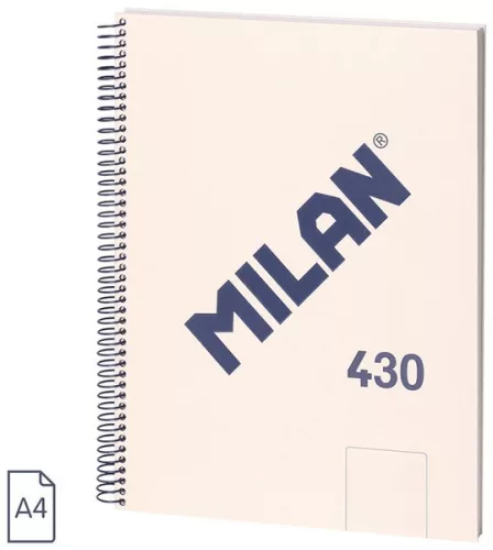 Spirálfüzet A/4 80 lapos, sima Milan "1918 Series" bézs|Bézs, sima, 80 lapos, 57141E80BG