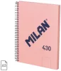 Spirálfüzet A/5 80 lapos, sima Milan "1918 Series" rózsaszín|Pink, sima, 80 lapos, 57151E80P