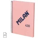 Spirálfüzet A/5 80 lapos, sima Milan "1918 Series" rózsaszín|Pink, sima, 80 lapos, 57151E80P