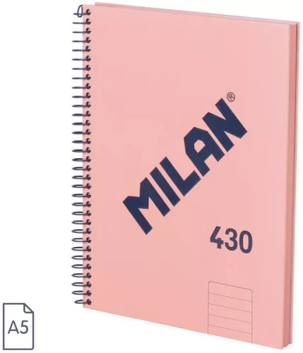 Spirálfüzet A/5 80 lapos, vonalas Milan "1918 Series" rózsaszín|Pink, vonalas, 80 lapos, 57152E80SNCP