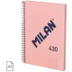 Spirálfüzet A/5 80 lapos, négyzetrácsos Milan "1918 Series" rózsaszín|Pink, négyzetr., 80 lapos, 57153E80SNCP