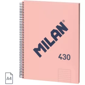   Spirálfüzet A/4 80 lapos, vonalas Milan "1918 Series" rózsaszín|Pink, Vonalas, 80 lapos