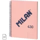 Spirálfüzet A/4 80 lapos, vonalas Milan "1918 Series" rózsaszín|Pink, Vonalas, 80 lapos