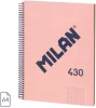 Spirálfüzet A/4 80 lapos, négyzetrácsos Milan "1918 Series" rózsaszín|Pink, Négyzetrácsos, 80 lapos