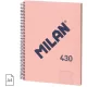 Spirálfüzet A/4 80 lapos, négyzetrácsos Milan "1918 Series" rózsaszín|Pink, Négyzetrácsos, 80 lapos