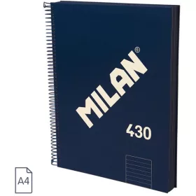   Spirálfüzet A/4 120 lapos, vonalas Milan "1918 Series" navy|Kék, vonalas, 120 lapos, 57142E120B