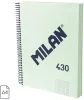 Spirálfüzet A/4 120 lapos, négyzetrácsos Milan "1918 Series" zöld|Zöld, négyzetr., 120 lapos, 57143E120GR