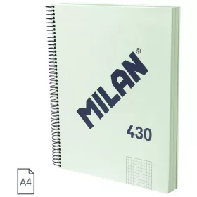   Spirálfüzet A/4 120 lapos, négyzetrácsos Milan "1918 Series" zöld|Zöld, négyzetr., 120 lapos, 57143E120GR