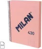 Spirálfüzet A/4 120 lapos, vonalas Milan "1918 Series" rózsaszín|Pink, vonalas, 120 lapos, 57142E120P