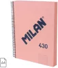Spirálfüzet A/4 120 lapos, négyzetrácsos Milan "1918 Series" rózsaszín|Pink, négyzetr., 120 lapos, 57143E120P
